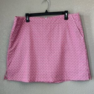 Lady Hagen Essentials Pink Diamond Geometric Golf Skirt Skort Size 16